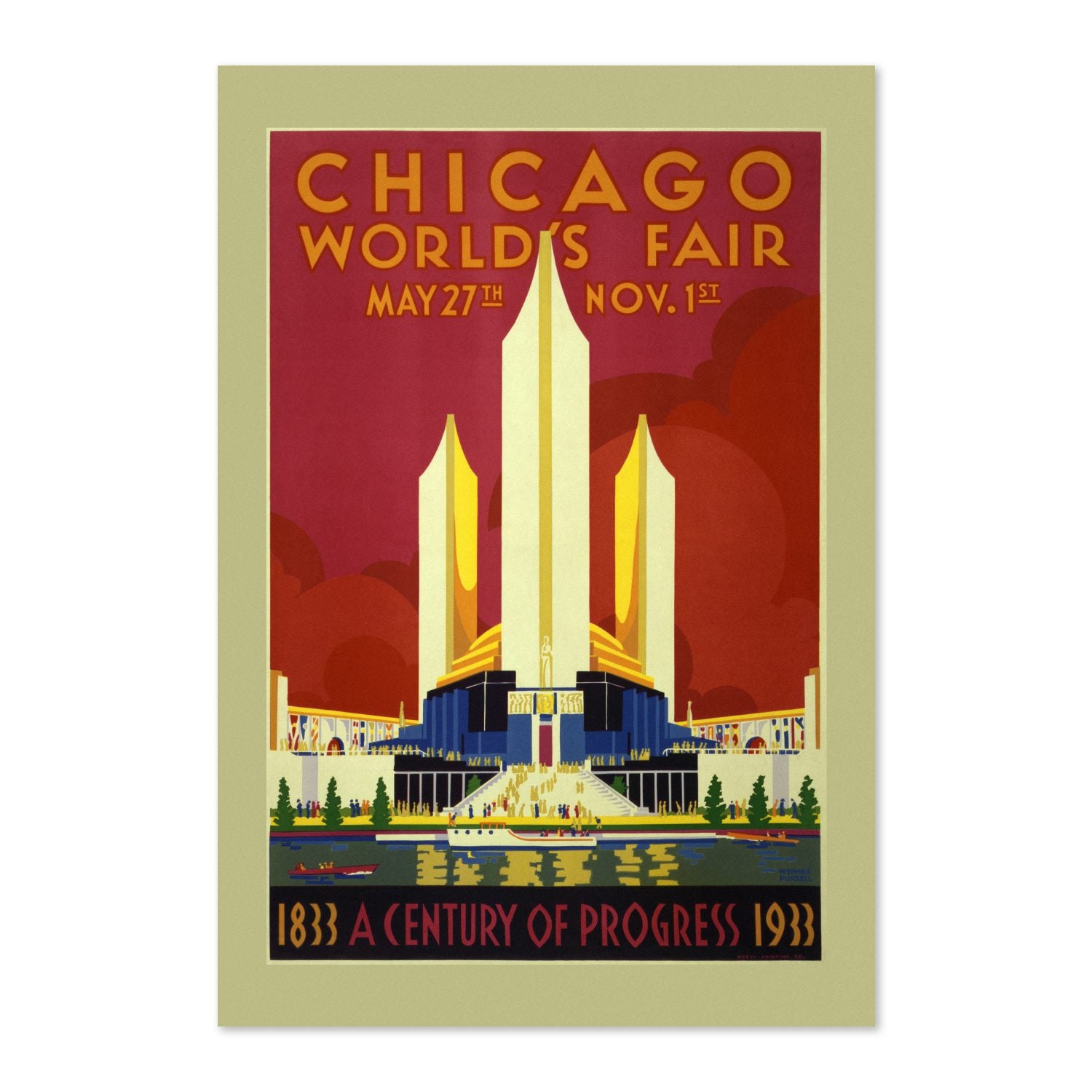 Chicago Worlds Fair 1933 Tower poster print